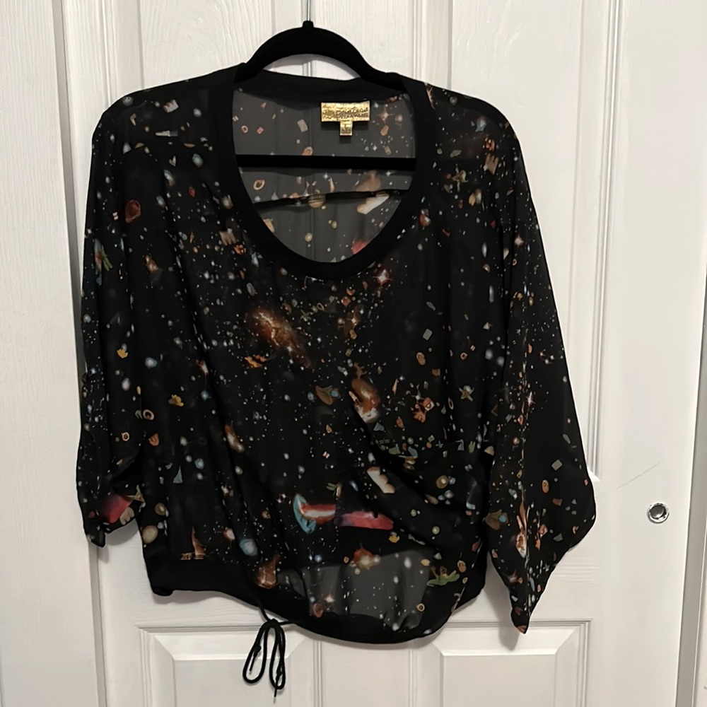 Sheer Galaxy Print Top, Princess Vera Wang